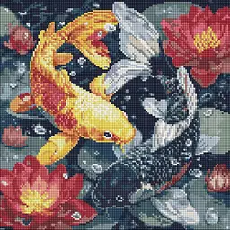 Алмазна мозаїка "Життя кої" art_selena_ua Ideyka AMO20087, 40х40 см