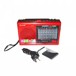 Радіоприймач на акумуляторі червоний стовпчик з радіо FM USB MicroSD Golon RX-6622