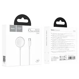 Зарядка Qi HOCO Wireless charger Type-C для iWatch CW39C usb-c вихід для 1-7/SE Series біла - мініатюра 4