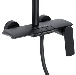 Душова система універсальна Qtap Slavonice Black Matt з виливом QTSLA111BLM45906 - мініатюра 3