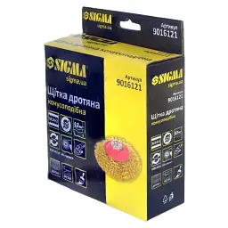 Щітка дротяна конусоподібна Ø125мм М14×2мм (латуньованна) SIGMA (9016121) - мініатюра 8