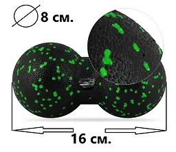Набір для масажу та йоги PowerPlay PP_4095 EPP (Ролик 45*15 + 2-ва мячі) Green + гумка 5.5 кг (PP_4095_Green) - мініатюра 7