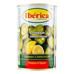 Оливки Iberica зелені з лимоном 300 г (223169)
