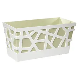 Вазон Idel Flowerbox, 40 см, фісташковий з білим (730041)