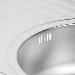 Кухонна мийка 770x500x160 мм + сифон Wezer 7750(06) Satin, Satin - мініатюра 5