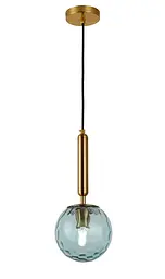 Світильник підвісний Levistella 91604-1 BL, E27, 1 плафон, 150 мм, бронза + голубий, сучасний стиль