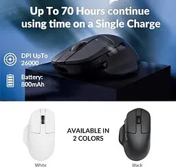 Keychron Миша Keychron M7 BT/WL/USB-A/USB-C, білий - мініатюра 2