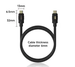 Кабель USB4 Thunderbolt 5 HAGiBiS Type-C 120Gbps 240W Black Soft 1 метр - мініатюра 8