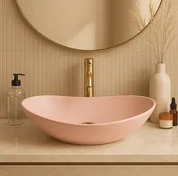Умивальник Rea Royal 60 накладний powder pink matt REA-U6374 - мініатюра 4