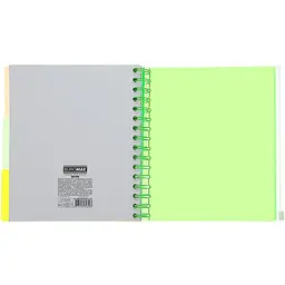Зошит на пружині Buromax Neon В5 (170x205) 120 аркушів 3 PVC розділювачі зелений (BM.24359911-04) - мініатюра 6