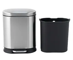 Відро для сміття з плавним закриттям овальне Mixxus Premium Strong-TC0105 SS Color 5л нержавіюча сталь MI7080, Нержавіюча сталь - мініатюра 3