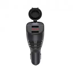 Автомобільна зарядка з дисплеєм та розгалужувачем 2 USB чорна Hoco Z34 3,1А - мініатюра 4