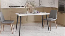 Кухонний стіл Марсель 50 Ferrum-decor 75x120x60 Чорний метал ДСП Білий 32 мм (FRD-106701)