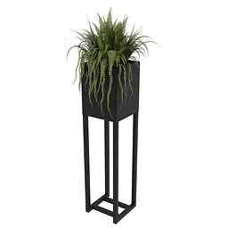 Вазон-кашпо для квітів Nice & Cozy Stand 20x20x80 см на підставці чорний