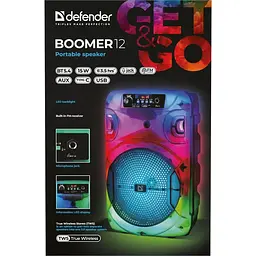Акустична система 1.0 Boomer 12, 15Вт, Bluetooth/FM/USB/LED/AUX чорна - мініатюра 6