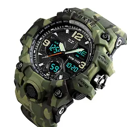 Наручний годинник чоловічий Skmei 1155 Green Camo, 1155BCMGN (12281) - мініатюра 4