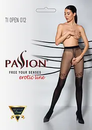 Колготки Passion Tiopen 012 з відкритим доступом 5 чорні - мініатюра 3