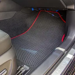 Килимки у салон EVA для Toyota Camry 70 2018- з підп'ятником Чорні-Синій кант 5 шт - мініатюра 3