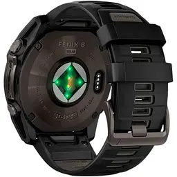 Смарт-годинник Garmin Fenix 8 Solar Sapphire 51mm Carbon Gray DLC Titanium with Black/Pebble Gray Silicone Band (010-02907-10/11/70) [115055] - мініатюра 6