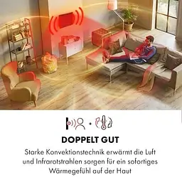 Обігрівач Klarstein Hot Spot Slimcurve Double Wave чорний (10035060)  - мініатюра 5