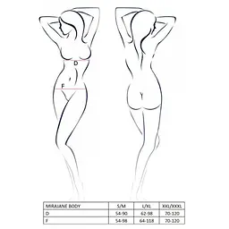 Напівпрозоре боді з вирізами Passion Exclusive Mirajane Body black XXL/XXXL, black - мініатюра 7