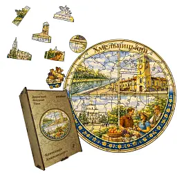 Дерев'яний фігурний пазл puzzlean Композиція Хмельницького, А3, Картонна коробка 200 елементів
