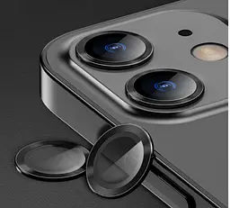 Захисне скло на камеру DK для Apple iPhone 11 Lens Metal Ring Eagle Eye 016203 black 2 шт. - мініатюра 6