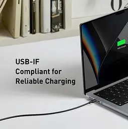 Кабель Anker 544 USB-C to USB-C - 0.9m 140W Bio-Nylon Black (6989635) - мініатюра 4