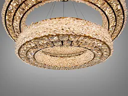 Розкішна підвісна LED люстра Diasha 7932/800+500S-gold золота кришталева 71 см 126W з пультом - мініатюра 5