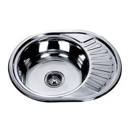 Мийка кухонна Kraft 5745 E овальна 570х450х180 мм Satin 0,8 мм Satin 30412