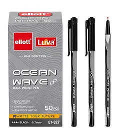 Шариковая ручка Ellott Ocean Wave ET-827-50 черная, 50 шт.