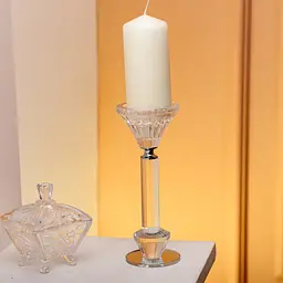 Підсвічник скляний Crystal lotus декоративний 17.3 см Yiwu HP-4-10S - мініатюра 3