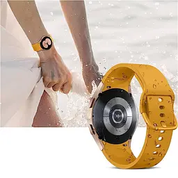 Ремінець силіконовий BeWatch Samsung Galaxy Watch 4/5/Pro SoftTouch Жовтий (0139307) - мініатюра 5
