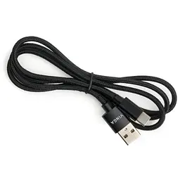 Дата кабель USB 2.0 AM to USB-C 1.0m nylon black Vinga (VCPDCTCNB1BK) - мініатюра 3