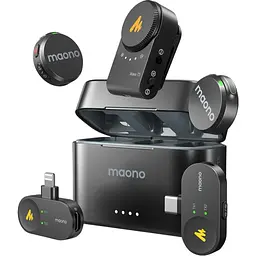 Мікрофонна радіосистема Maono Wave T5 Combo 2TX + RX + RX/Lightning + RX/USB-C Black (WM650A) [170468]