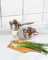Каструля з кришкою 2л та ківш з кришкою 2л Prime Chef Krauff + Лопатка Gourmet 26 см та 30см - мініатюра 2