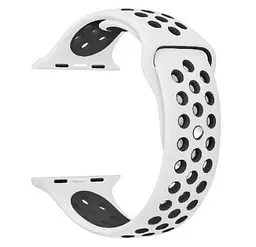 Спортивний ремінець з перфорацією Primo для Apple Watch 38 мм, 40 мм, 41 мм White Black - мініатюра 4