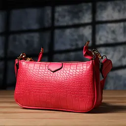 Жіночий зручний подвійний клатч із екошкіри Vintage s_15136 рожевий - мініатюра 8