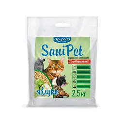 Наповнювач Природа Sani Pet деревний універсальний з ароматом яблука 2.5 кг - мініатюра 2