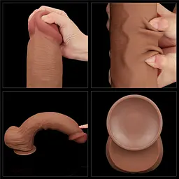 Фалоімітатор LoveToy Sliding-Skin Dual Layer Dong King Sized 36 см тілесний - мініатюра 18