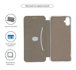 Чехол-книжка для Samsung Galaxy A05 (A055), G-Case, фиолетовый, кожаный чехол-книга из экокожи (PU) и TPU, с магнитом, с подставкой и вместительным кардхолдером, противоударный, защита всего корпуса, ArmorStandart (ARM71913) - мініатюра 3