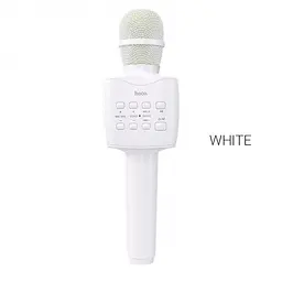 Бездротовий караоке мікрофон білий HOCO BK5 Cantando karaoke microphone Bluetooth - мініатюра 3
