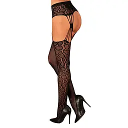 Еротичні колготки-бодістокінг Obsessive Garter stockings S821 S/M/L - мініатюра 2