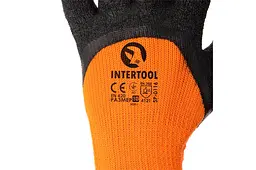 Рукавички робочі захисні Intertool латексна зморшкувата утеплена 10" (в упаковці 6 шт.) - мініатюра 3