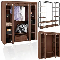 Тканинна шафа HCX Storage Wardrobe 88130 Коричневий - мініатюра 2