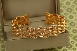 Браслет бенгл Xuping Jewelry Ротанг 60 мм на руку 17см золотистий