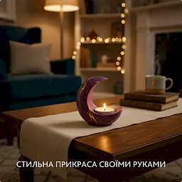 Набір для виготовлення підсвічника з гіпсу своїми руками Місяць GP-001 для початківців - мініатюра 5