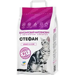 Наповнювач для котячих туалетів Стефан бентонітовий гранула міні 0.4-1.5 мм 6 кг