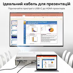 Кабель Choetech CH0021 Black USB-C to HDMI 4K\60Hz 1.8m (43-00177) - мініатюра 9