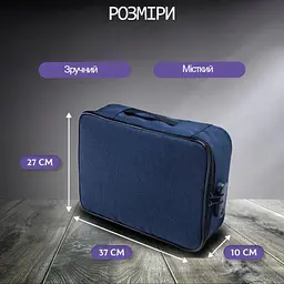 Чоловіча сумка для ноутбука синя портфель-органайзер для документів 37х27х10см - мініатюра 8